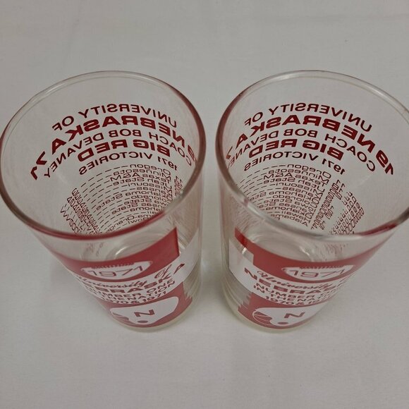 University of Nebraska 1971 Championship Glasses, Set of 2, Vintage - Picture 6 of 11